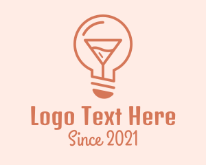 Linear - Martini Light Bulb logo design