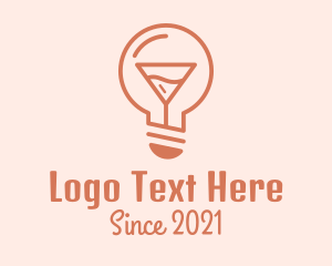 Electric Bulb - Martini Light Bulb logo design