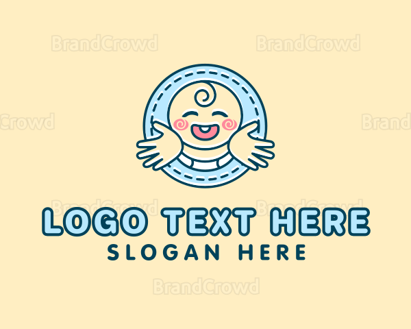 Baby Hug Cartoon Logo