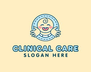 Baby Hug Cartoon logo design