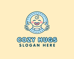 Baby Hug Cartoon logo design