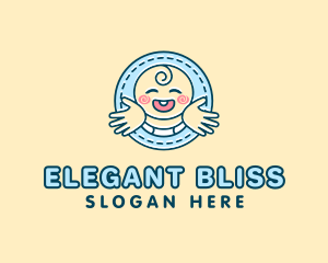 Nursery School - Baby Hug Cartoon logo design