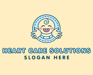 Baby Hug Cartoon logo design