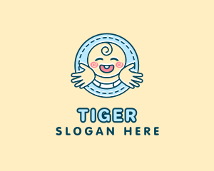 Children Center - Baby Hug Cartoon logo design