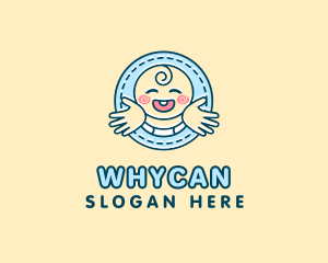 Pediatrician - Baby Hug Cartoon logo design