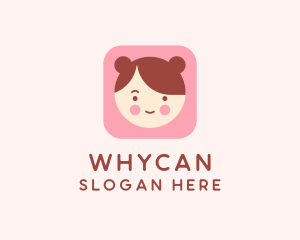 Pediatrician - Cute Girl Head logo design