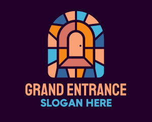 Entrance - Door Entrance Stained Glass logo design