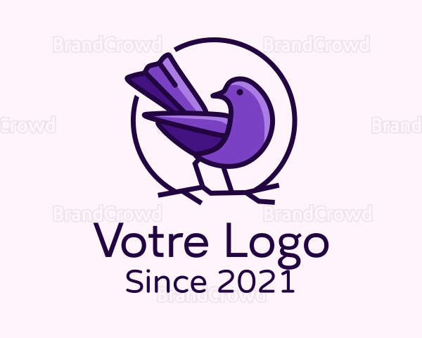 Perched Purple Sparrow Logo