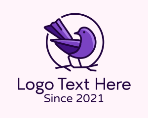 Purple - Perched Purple Sparrow logo design