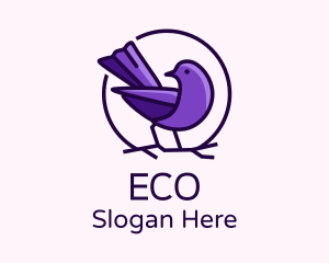 Perched Purple Sparrow  Logo