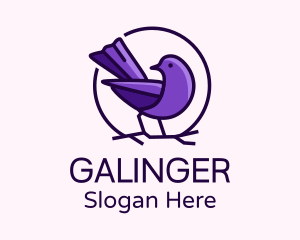 Perched Purple Sparrow  Logo