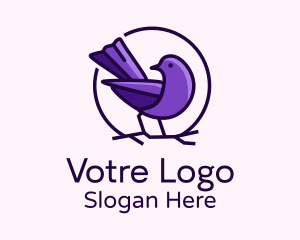 Perched Purple Sparrow  Logo