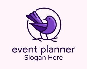 Perched Purple Sparrow  Logo