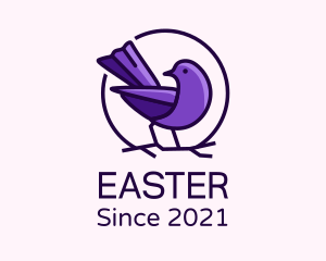 Perched Purple Sparrow  logo design