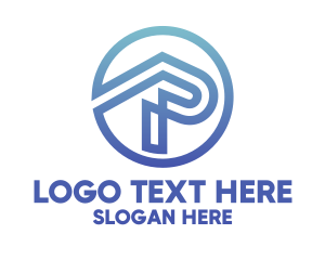 It - Blue Tech Letter R logo design