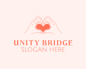 Inclusion - Orange Heart Hands logo design