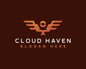 Heaven - Guardian Angel Wings logo design