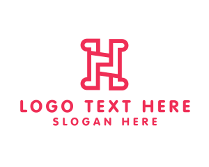 Text - Feminine Hair Dresser Letter H logo design