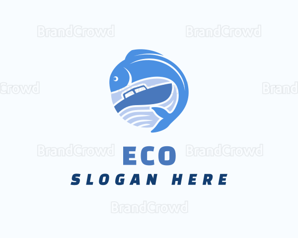 Ocean Fishing Boat Logo