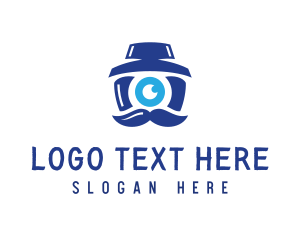 Photo Journalist - Camera Mustache Hat logo design