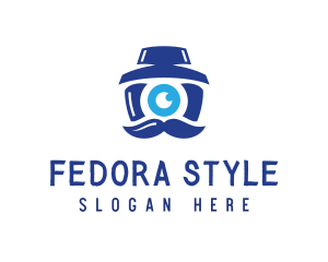 Camera Mustache Hat logo design