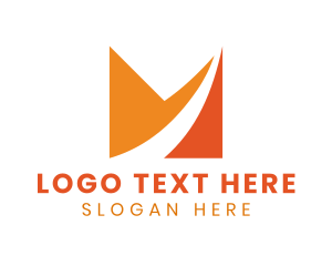 Path - Orange Startup Letter M logo design