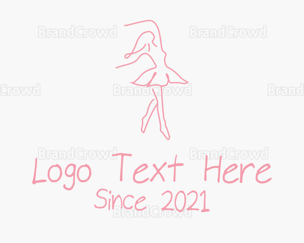 Pink Ballet Dancer Logo