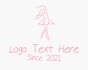 Dance - Pink Ballet Dancer logo design