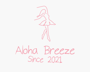 Pink Ballet Dancer logo design