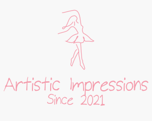 Pink Ballet Dancer logo design