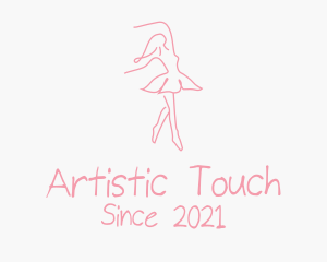 Pink Ballet Dancer logo design