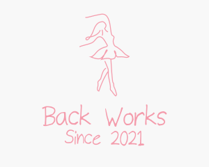 Pink Ballet Dancer logo design