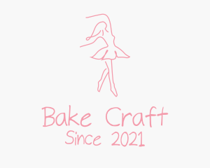 Pink Ballet Dancer logo design