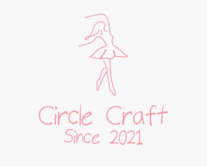 Pink Ballet Dancer logo design