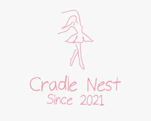 Pink Ballet Dancer logo design