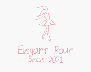 Pink Ballet Dancer logo design