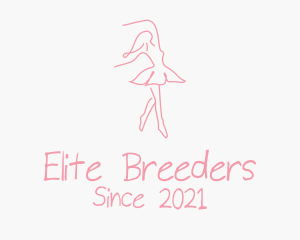 Pink Ballet Dancer logo design