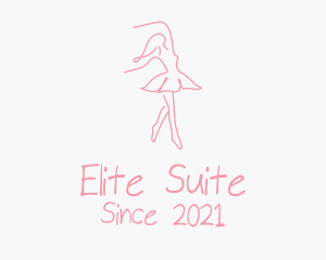 Pink Ballet Dancer logo design