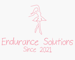 Pink Ballet Dancer logo design