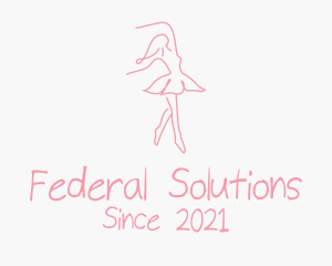 Pink Ballet Dancer logo design