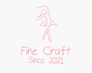 Pink Ballet Dancer logo design