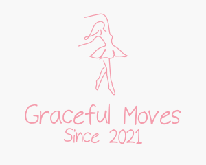 Pink Ballet Dancer logo design