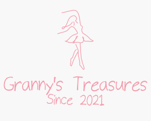 Pink Ballet Dancer logo design