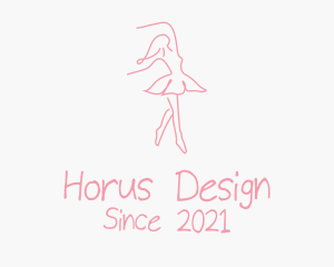 Pink Ballet Dancer logo design