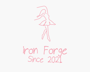 Pink Ballet Dancer logo design