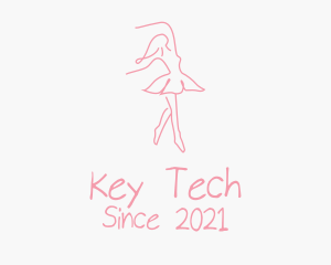 Pink Ballet Dancer logo design