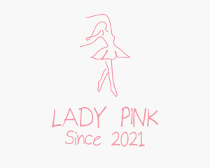 Pink Ballet Dancer logo design