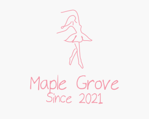 Pink Ballet Dancer logo design