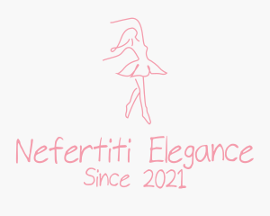 Pink Ballet Dancer logo design