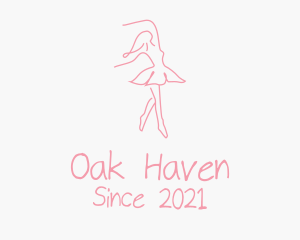 Pink Ballet Dancer logo design